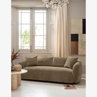 Marks & Spencer BARKER AND STONEHOUSE Cocoon Chenille 2 Seater Curved Sofa Light Grey