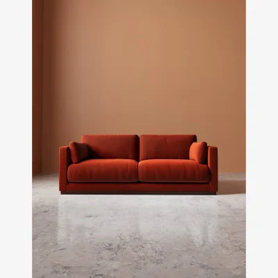 Marks & Spencer Swoon Crushed Velvet 2 Seater Sofa Dark Orange