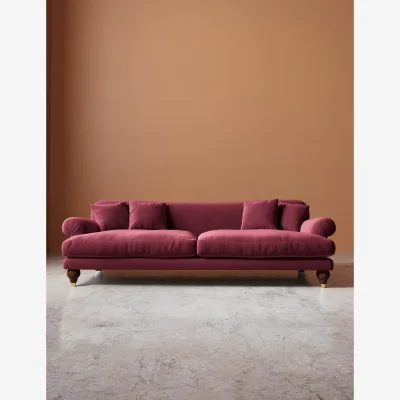 Marks & Spencer Swoon Willows Easy Velvet 3 Seater Sofa Burgundy