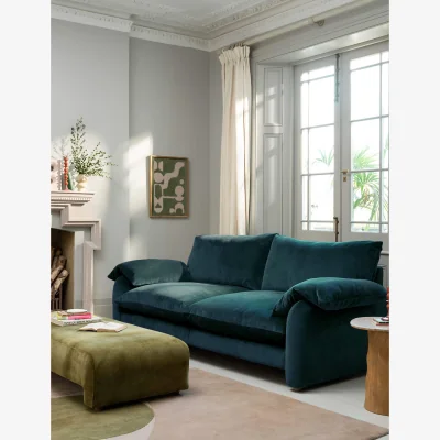Marks & Spencer BARKER AND STONEHOUSE Orson Chenille Extra Large 3 Seater Sofa Blue