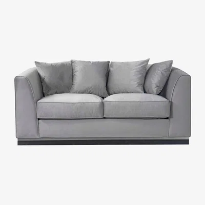 My Furniture Pino Two Seat Sofa - Dove Grey - Silver Base