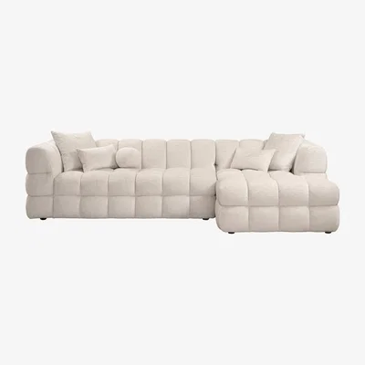 My Furniture Berlin Right Hand Corner Sofa – Light Taupe Chenille