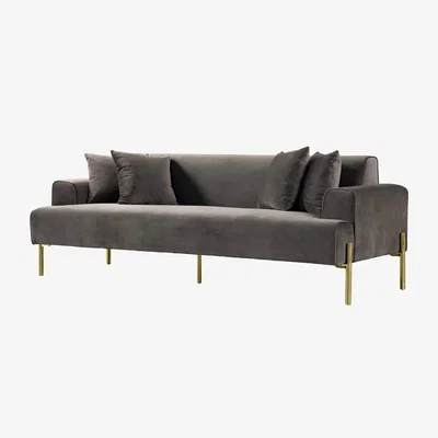 My Furniture Duke Three Seat Sofa - Carbon - Brass base