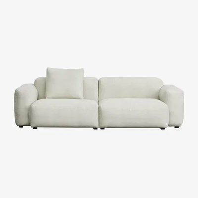 Made in Design Mags Soft Low Armrest n°1 Straight sofa  textile / 2.5-seater - L 238 cm / UK version - Hay