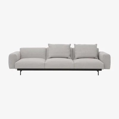 Made in Design In Situ n°1 Straight sofa textile grey / 3 seats - Fabric / L 279 cm - Muuto