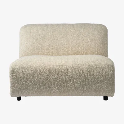 Made in Design A-Round-U Modular sofa textile beige / Centre module 1.5 seater - Bouclé - Pols Potten