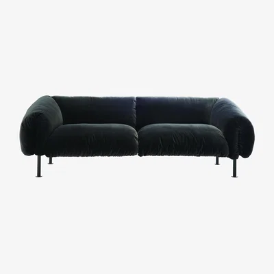 Made in Design Za:Za Straight sofa textile black / L 240 cm - Velvet - Zanotta
