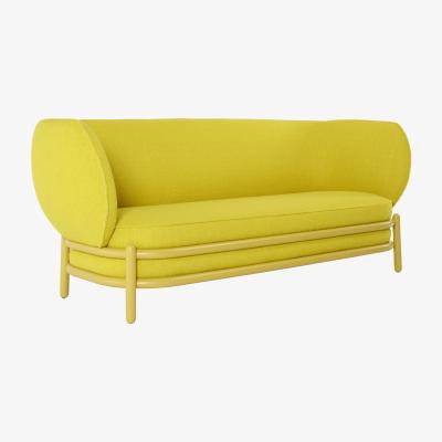 Made in Design Straight sofa Luftballon textile wood / Fabric & curved beech L 193cm - Wiener GTV Design
