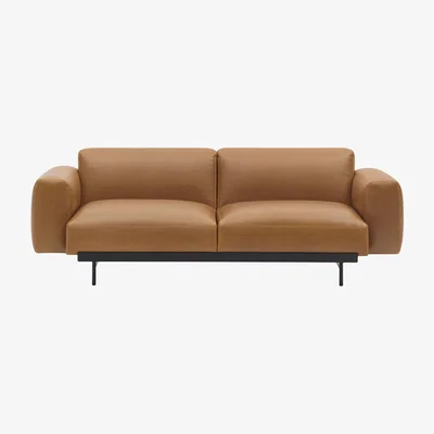 Made in Design In Situ n°1 Straight sofa leather brown / Leather - L 198 cm - Muuto