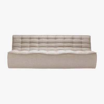 Made in Design N701 Straight sofa  textile beige / UK version - 3 seater / L 210 cm - Ethnicraft