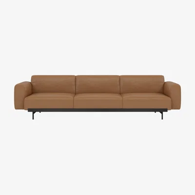 Made in Design In Situ n°1 Straight sofa leather brown / 3 seats - Leather / L 279 cm - Muuto