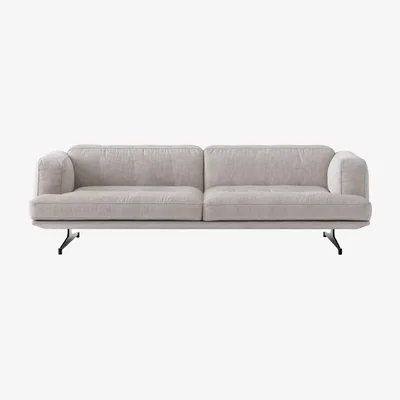 Made in Design Inland AV23 Straight sofa textile grey / 3 seats - L 228 cm - Fabric - &tradition