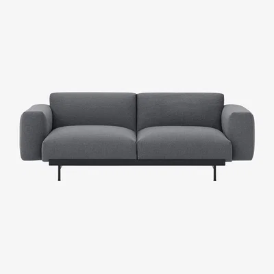Made in Design In Situ n°1 Straight sofa textile grey / Fabric - L 198 cm - Muuto