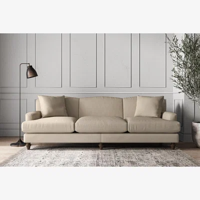 Nkuku Nkuku Deni Sofa | Make To Order | Super Grand | Recycled Cotton Stone