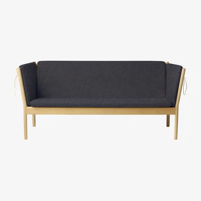 Nordic Nest FDB Møbler J149 sofa Fabric dark grey–lacquered oak 3-seater