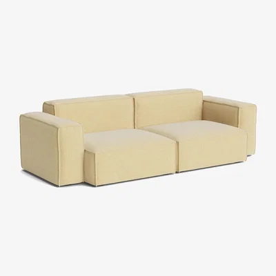 Nordic Nest HAY Mags Soft Low Armrest sofa 2.5-seater combination 1 Tartaglia Ocre white removable cover