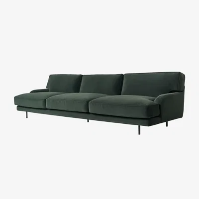 Nordic Nest GUBI Flaneur sofa 3-seat Asator 0984-matt black 3-seater