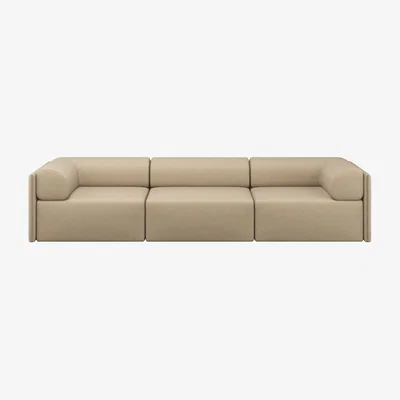 Nordic Nest Hem Palo Block 3-seater sofa with arm rest Low 295 cm Beige