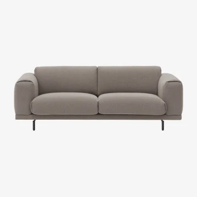 Nordic Nest Muuto Rest sofa 3-seater Hearth 6 grey-black legs