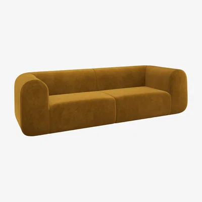 Nordic Nest Tom Dixon Plump modular sofa Gold royal velvet 3-seater
