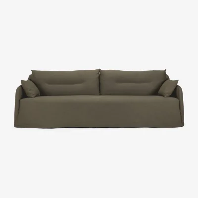 Nordic Nest Ethnicraft Weave sofa with removable cover Green 3 seater