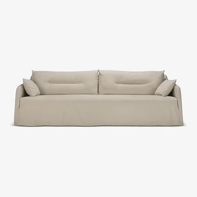 Nordic Nest Ethnicraft Weave sofa with removable cover Bone 3 seater