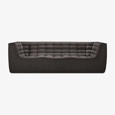 Nordic Nest Ethnicraft N701 sofa 3 seater sofa Dark grey with armrests