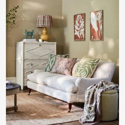 OKA OKA, Coleridge 3-Seater Sofa with Fixed Linen Cover - Natural, Sofa