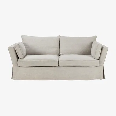 OKA OKA, Aubourn Three-Seater Sofa Cover - Silver Gray, Loose Covers, Linen