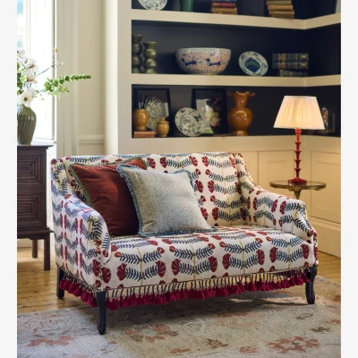 OKA OKA, Tarma Highweald Cotton 2-Seater Sofa- Sapphire, Sofa