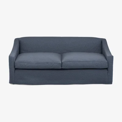 OKA OKA, COVER ONLY - Egerton Clever Linen Loose Cover for 3-Seater Sofa - Petrol, MTO Sofa Loose Cover