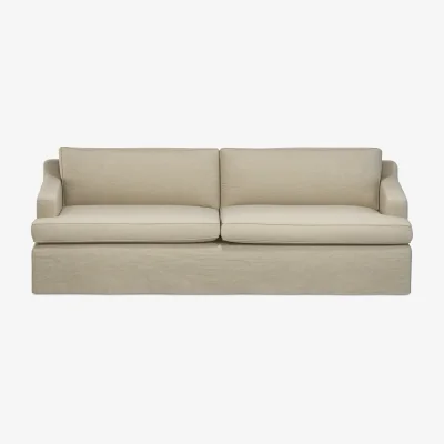 OKA OKA, COVER ONLY - Beale Clever Linen Loose Cover for 3-Seater Sofa - Dove, MTO Sofa Loose Cover