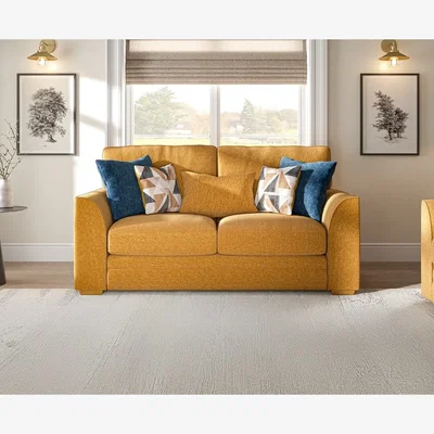Oak&More Jasper Ochre Chenille Fabric 2 Seater Sofa