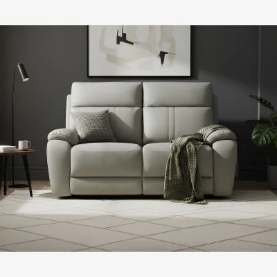 Oak&More Cooper Taupe Grey Fabric 2 Seater Recliner Sofa