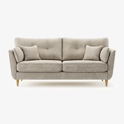 Oak&More Capri Linen Chenille Fabric 3 Seater Sofa