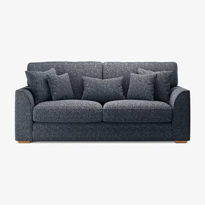Oak&More Jasper Navy Chenille Fabric 3 Seater Sofa
