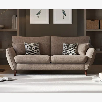 Oak&More Palma Truffle Chenille Fabric 3 Seater Sofa