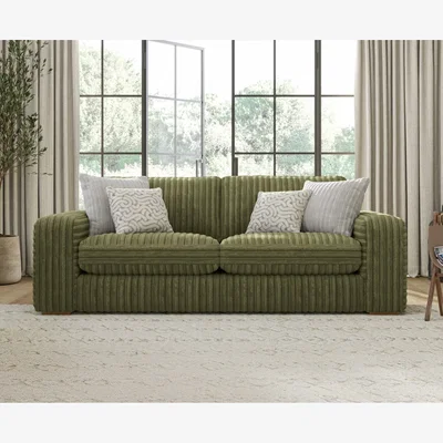 Oak&More Milan Fern Green Fabric 3 Seater Sofa