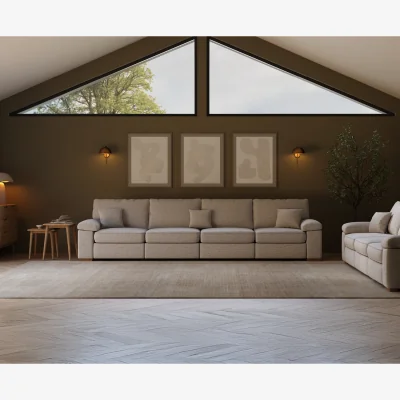 Oak&More Brinsley Silver Fabric 4 Seater Sofa