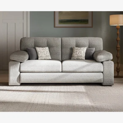 Oak&More Helston Steel Fabric 2 Seater Sofa