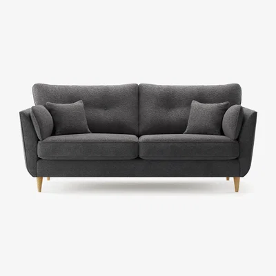 Oak&More Capri Midnight Boucle Fabric 3 Seater Sofa