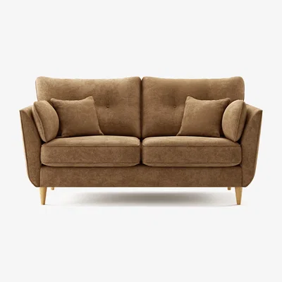 Oak&More Capri Almond Fine Chenille Fabric 2 Seater Sofa