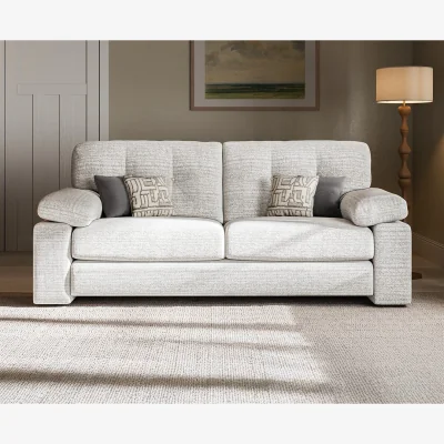 Oak&More Helston Silver Fabric 3 Seater Sofa
