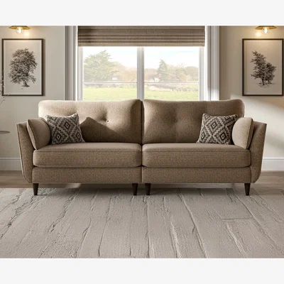 Oak&More Capri Caramel Fabric 4 Seater Sofa