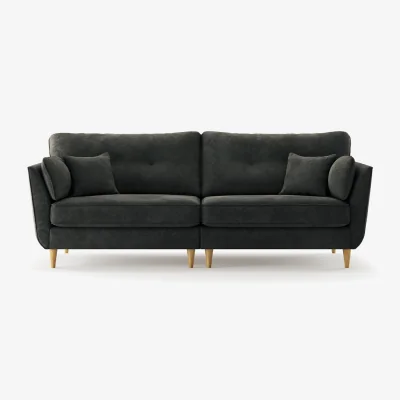Oak&More Capri Anthracite Chenille Fabric 4 Seater Sofa