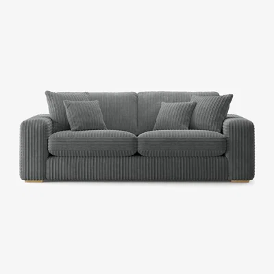 Oak&More Milan Grey Fabric 3 Seater Sofa
