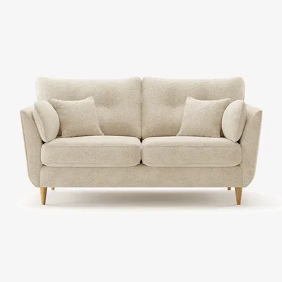 Oak&More Capri Natural Boucle Fabric 2 Seater Sofa