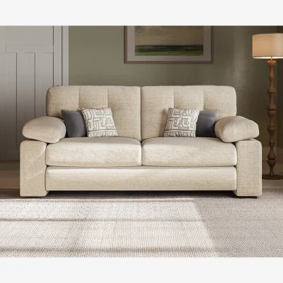 Oak&More Helston Ivory Fabric 2 Seater Sofa