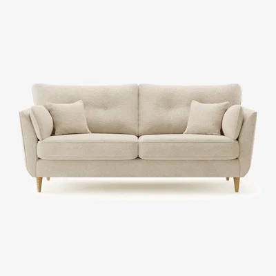 Oak&More Capri Natural Boucle Fabric 3 Seater Sofa