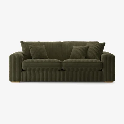 Oak&More Milan Moss Green Fabric 3 Seater Sofa